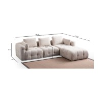 Canapea de colț Atelier Del Sofa Amaris 3 Seater With Pouffe Beige imaginea #14 — magazin online Desire.md