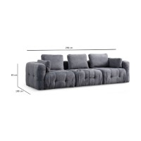 Диван Atelier Del Sofa Amaris 3 Seater Grey фото №12 — интернет-магазин Desire.md