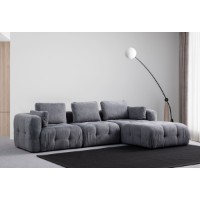 Canapea de colț Atelier Del Sofa Amaris 3 Seater With Pouffe Grey imaginea #1 — magazin online Desire.md