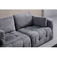 Canapea de colț Atelier Del Sofa Amaris 3 Seater With Pouffe Grey imaginea #2 — magazin online Desire.md
