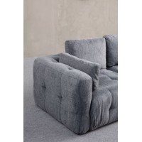 Canapea de colț Atelier Del Sofa Amaris 3 Seater With Pouffe Grey imaginea #3 — magazin online Desire.md