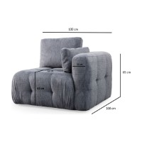 Canapea de colț Atelier Del Sofa Amaris 3 Seater With Pouffe Grey imaginea #11 — magazin online Desire.md