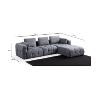 Canapea de colț Atelier Del Sofa Amaris 3 Seater With Pouffe Grey imaginea #13 — magazin online Desire.md