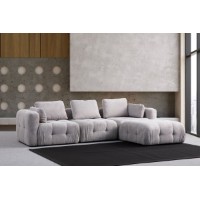Canapea de colț Atelier Del Sofa Amaris 3 Seater With Pouffe Light Grey