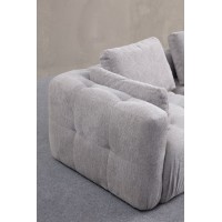 Canapea de colț Atelier Del Sofa Amaris 3 Seater With Pouffe Light Grey imaginea #2 — magazin online Desire.md