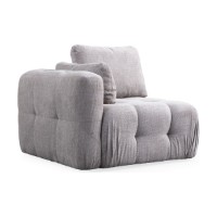 Canapea de colț Atelier Del Sofa Amaris 3 Seater With Pouffe Light Grey imaginea #6 — magazin online Desire.md
