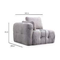 Canapea de colț Atelier Del Sofa Amaris 3 Seater With Pouffe Light Grey imaginea #11 — magazin online Desire.md