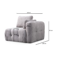 Canapea de colț Atelier Del Sofa Amaris 3 Seater With Pouffe Light Grey imaginea #13 — magazin online Desire.md