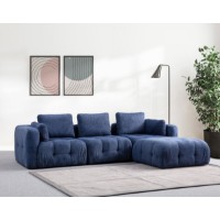 Canapea de colț Atelier Del Sofa Amaris 3 Seater With Pouffe Navy Blue