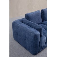 Canapea de colț Atelier Del Sofa Amaris 3 Seater With Pouffe Navy Blue imaginea #2 — magazin online Desire.md