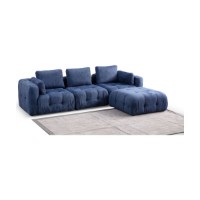 Canapea de colț Atelier Del Sofa Amaris 3 Seater With Pouffe Navy Blue imaginea #4 — magazin online Desire.md