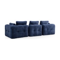 Canapea de colț Atelier Del Sofa Amaris 3 Seater With Pouffe Navy Blue imaginea #5 — magazin online Desire.md