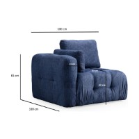 Canapea de colț Atelier Del Sofa Amaris 3 Seater With Pouffe Navy Blue imaginea #10 — magazin online Desire.md