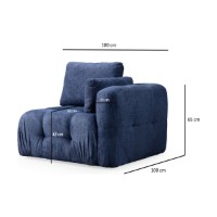 Canapea de colț Atelier Del Sofa Amaris 3 Seater With Pouffe Navy Blue imaginea #12 — magazin online Desire.md
