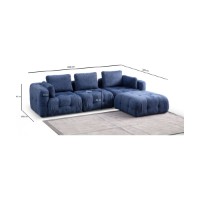 Canapea de colț Atelier Del Sofa Amaris 3 Seater With Pouffe Navy Blue imaginea #14 — magazin online Desire.md