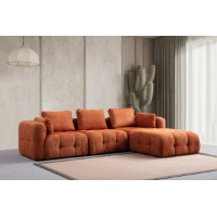 Canapea de colț Atelier Del Sofa Amaris 3 Seater With Pouffe Orange imaginea #1 — magazin online Desire.md