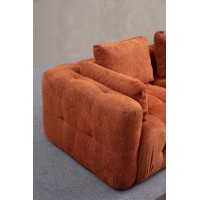 Canapea de colț Atelier Del Sofa Amaris 3 Seater With Pouffe Orange imaginea #2 — magazin online Desire.md