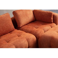 Canapea de colț Atelier Del Sofa Amaris 3 Seater With Pouffe Orange imaginea #4 — magazin online Desire.md