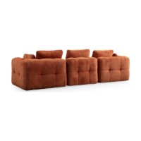 Canapea de colț Atelier Del Sofa Amaris 3 Seater With Pouffe Orange imaginea #6 — magazin online Desire.md