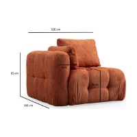 Canapea de colț Atelier Del Sofa Amaris 3 Seater With Pouffe Orange imaginea #11 — magazin online Desire.md