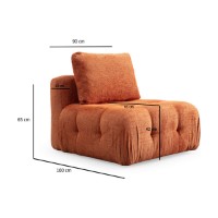 Canapea de colț Atelier Del Sofa Amaris 3 Seater With Pouffe Orange imaginea #12 — magazin online Desire.md