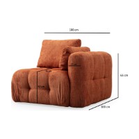 Canapea de colț Atelier Del Sofa Amaris 3 Seater With Pouffe Orange imaginea #13 — magazin online Desire.md