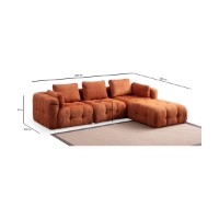 Canapea de colț Atelier Del Sofa Amaris 3 Seater With Pouffe Orange imaginea #15 — magazin online Desire.md