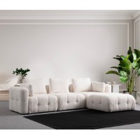 Canapea de colț Atelier Del Sofa Amaris 3 Seater With Pouffe White imaginea #1 — magazin online Desire.md