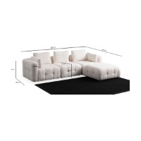 Canapea de colț Atelier Del Sofa Amaris 3 Seater With Pouffe White imaginea #15 — magazin online Desire.md
