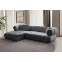 Canapea de colț Atelier Del Sofa Petra Left Dark Grey