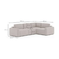 Canapea de colț Atelier Del Sofa Mono Right Lilly Ecru imaginea #10 — magazin online Desire.md