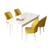 Set mobilă pentru bucătărie Hanah Home Arp White Mustard imaginea #2 — magazin online Desire.md