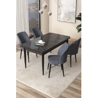 Set mobilă pentru bucătărie Hanah Home Arp Black Marble Fume