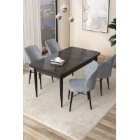 Set mobilă pentru bucătărie Hanah Home Arp Black Marble Grey imaginea #1 — magazin online Desire.md
