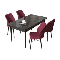 Set mobilă pentru bucătărie Hanah Home Arp Black Marble Burgundy imaginea #2 — magazin online Desire.md