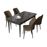 Set mobilă pentru bucătărie Hanah Home Arp Black Marble Brown imaginea #2 — magazin online Desire.md