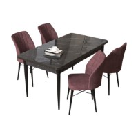 Set mobilă pentru bucătărie Hanah Home Arp Black Marble Dusty Rose imaginea #2 — magazin online Desire.md