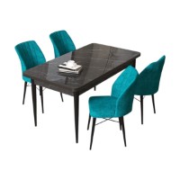 Set mobilă pentru bucătărie Hanah Home Arp Black Marble Turquoise imaginea #2 — magazin online Desire.md