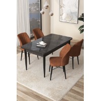 Set mobilă pentru bucătărie Hanah Home Arp Black Marble Tile Red imaginea #1 — magazin online Desire.md