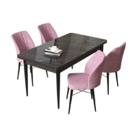 Set mobilă pentru bucătărie Hanah Home Arp Black Marble Pink imaginea #2 — magazin online Desire.md