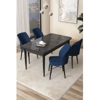 Set mobilă pentru bucătărie Hanah Home Arp Black Marble Navy Blue imaginea #1 — magazin online Desire.md