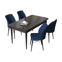 Set mobilă pentru bucătărie Hanah Home Arp Black Marble Navy Blue imaginea #2 — magazin online Desire.md