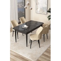 Set mobilă pentru bucătărie Hanah Home Arp Black Marble Cream imaginea #1 — magazin online Desire.md