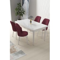 Set mobilă pentru bucătărie Hanah Home Nil White Burgundy