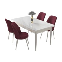 Set mobilă pentru bucătărie Hanah Home Nil White Burgundy imaginea #2 — magazin online Desire.md