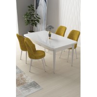 Set mobilă pentru bucătărie Hanah Home Nil White Mustard
