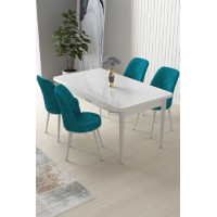 Set mobilă pentru bucătărie Hanah Home Nil White Turquoise