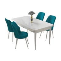 Set mobilă pentru bucătărie Hanah Home Nil White Turquoise imaginea #2 — magazin online Desire.md