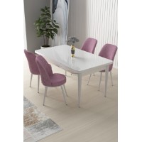 Set mobilă pentru bucătărie Hanah Home Nil White Pink