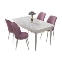 Set mobilă pentru bucătărie Hanah Home Nil White Pink imaginea #2 — magazin online Desire.md